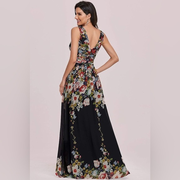 Ever Pretty Double‎ V-neck Floral Maxi Dress Size Medium NWT - Picture 2 of 8